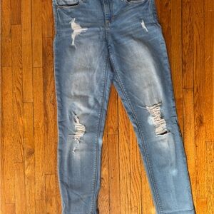 Women's Distressed Sneak Peek Blue Jeans